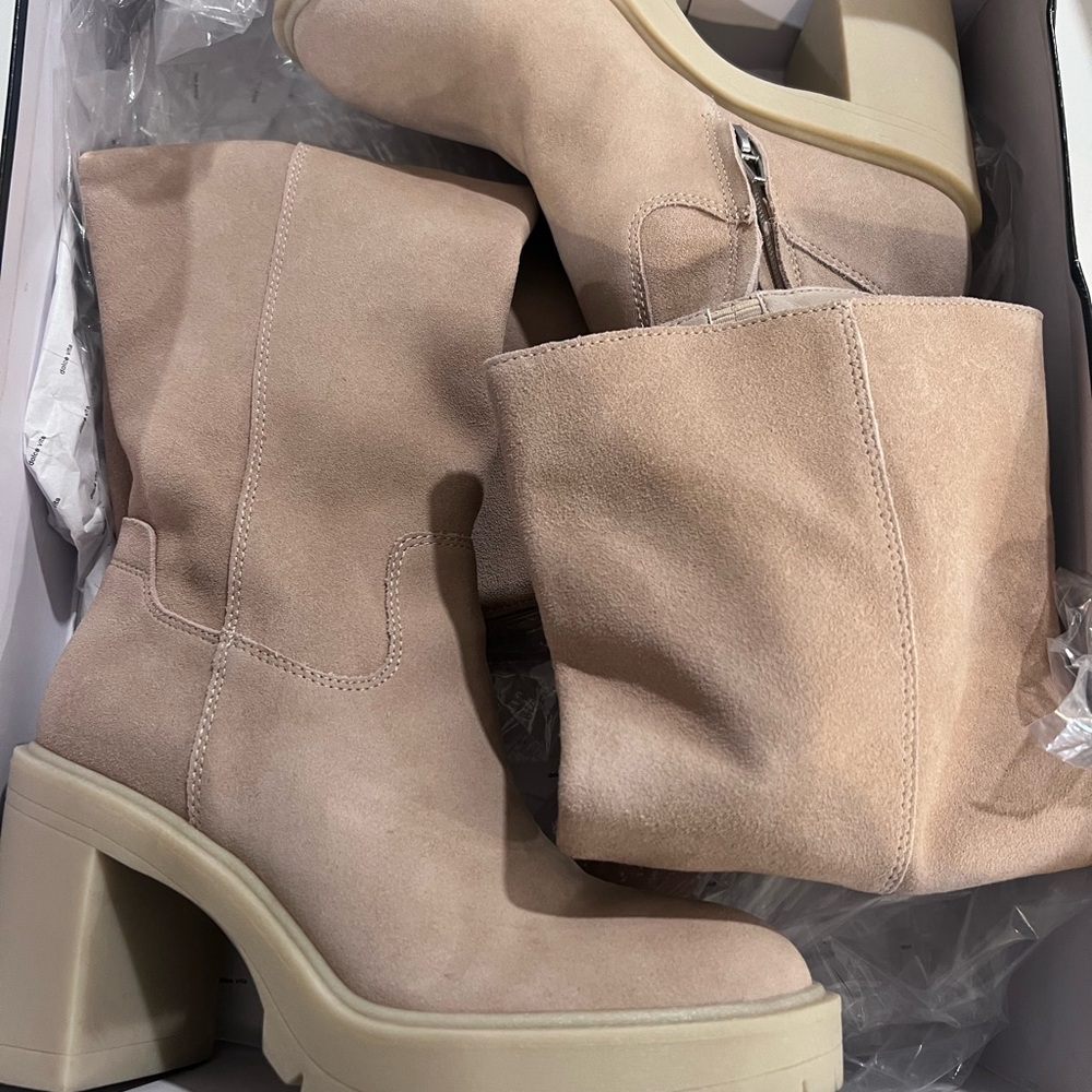 Women's Beige Suede Boots